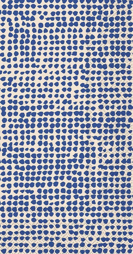 IHR Ideal Home Range Dinner Napkins Marimekko Disposable 3-Ply Paper Hand Towels, 8.5" x 4.5", Orkanen (Linen & Blue), 16-Count