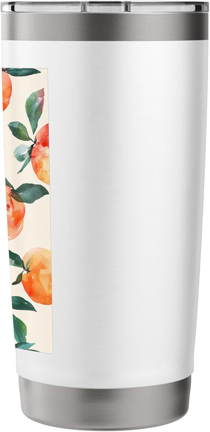 Peach Pattern Art Pastel Fruit Stainless Steel Insulated Tumbler