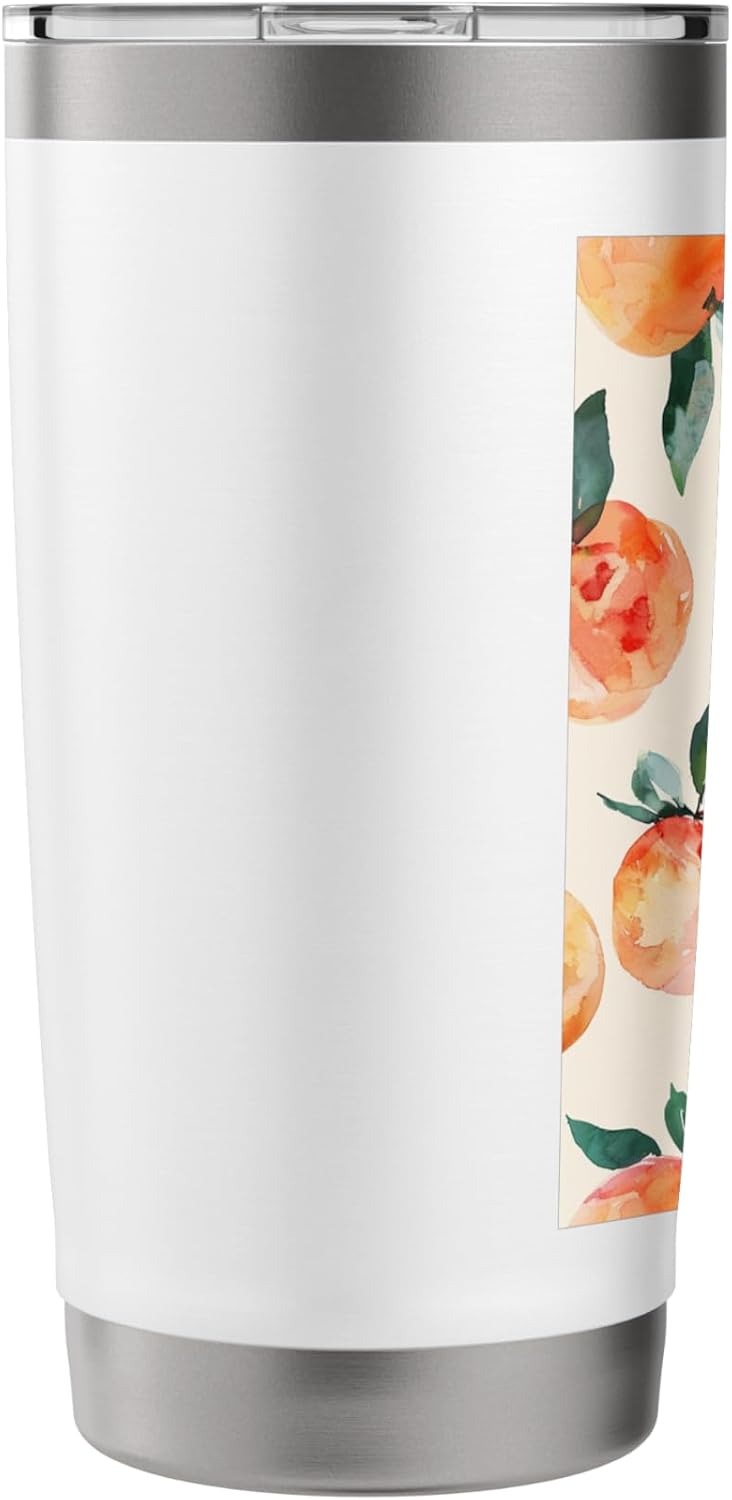 Peach Pattern Art Pastel Fruit Stainless Steel Insulated Tumbler