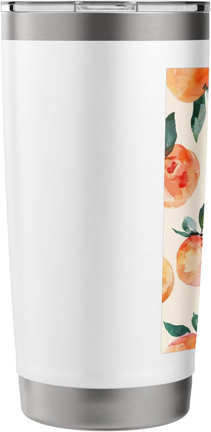 Peach Pattern Art Pastel Fruit Stainless Steel Insulated Tumbler