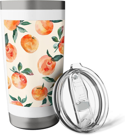 Peach Pattern Art Pastel Fruit Stainless Steel Insulated Tumbler