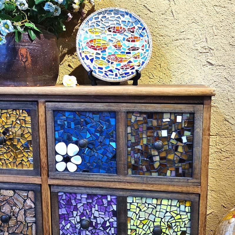 320PCS Square Iridescent Stained Glass Mosaic Tiles, 1.1LB Mosaic Tiles for DIY Crafts, 0.6" Bright Mosaic Glass Pieces for Art Craft and Home Decorations (Iridescent Light Pink F434, 0.6")