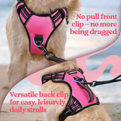 Large Dog Harness, Easy Wear with 3 Buckles and Lift Handle