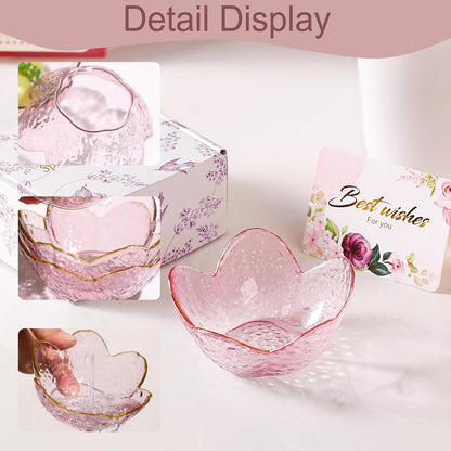 Gifts for Women Pink Flower Ring Dish Glass Jewelry Dish Jewelry Tray Cute Vanity Organizer Room Decor Aesthetic Nightstand Bathroom Decor Trinket Dish Ring Holder Dish Jewellery Tray Valentine's Gift