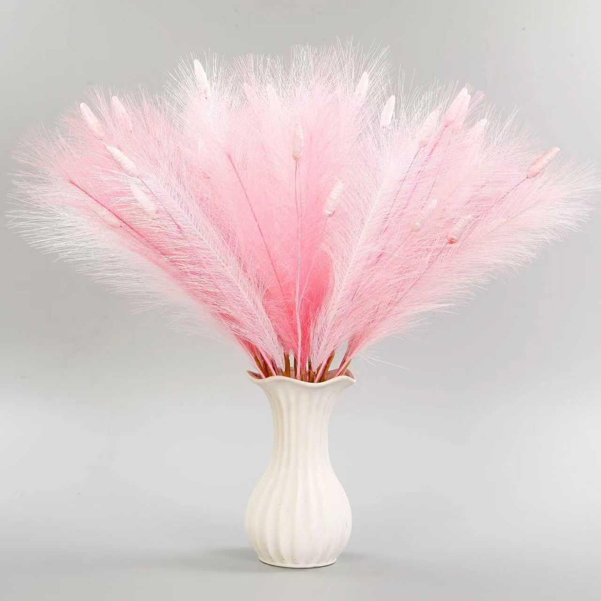 45PCS Pink Faux Pampas 23.6" Bulk with Tails for Vase Filer Decor