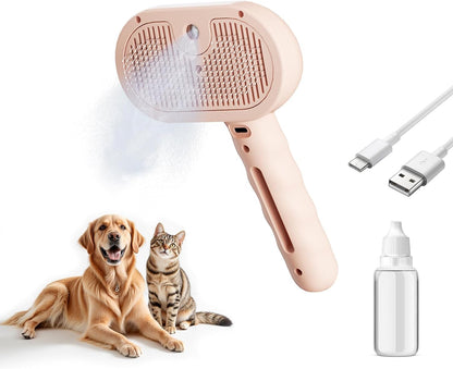 Pet Steam Brush for Dog and Cat, Pink