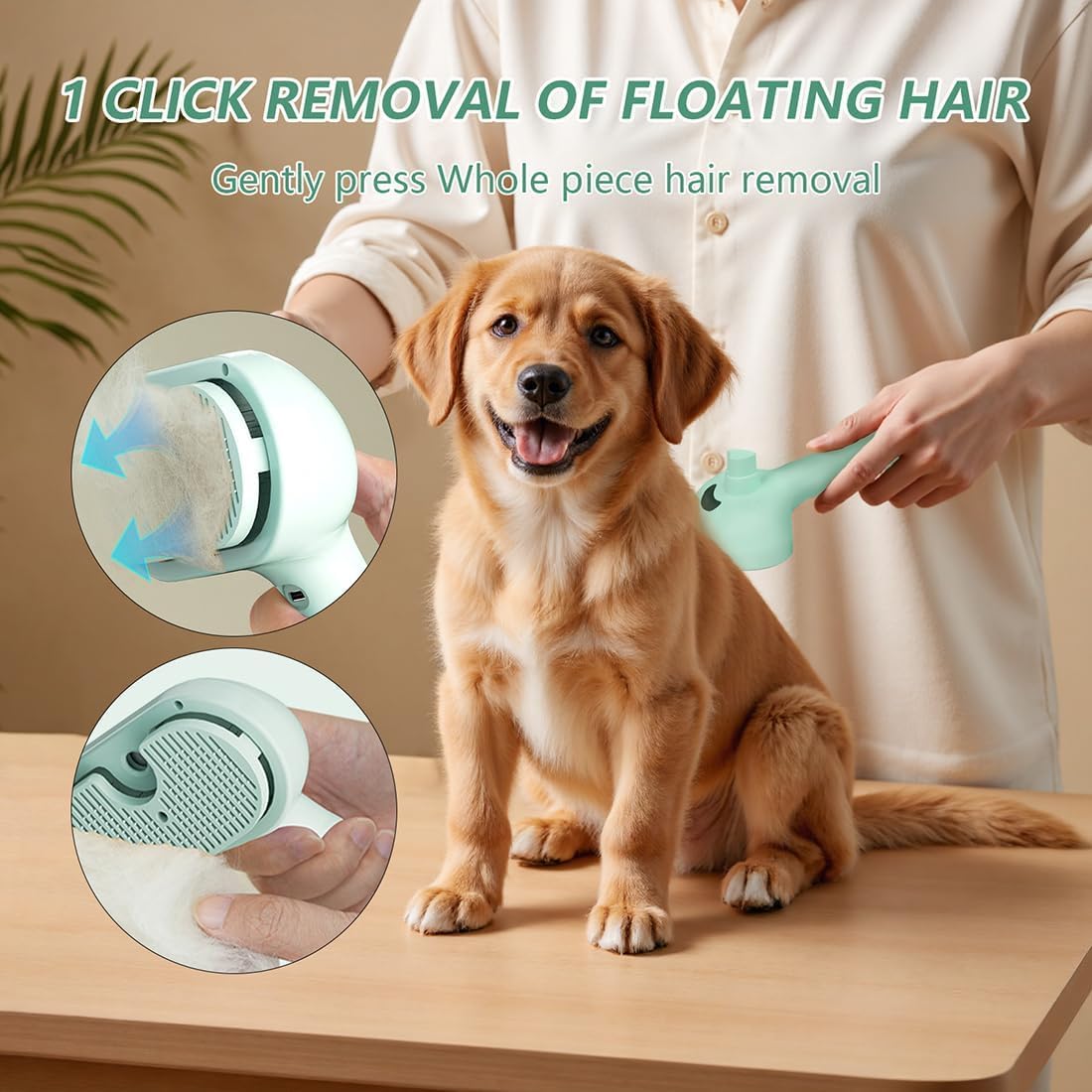 Pet Steam Brush for Dog and Cat, Pink