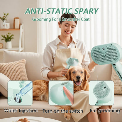 Pet Steam Brush for Dog and Cat, Pink