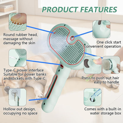 Pet Steam Brush for Dog and Cat, Pink