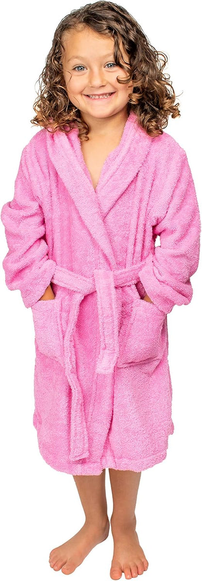 BAGNO MILANO Organic Turkish Cotton-Acrylic Boys Girls Hooded Bathrobe