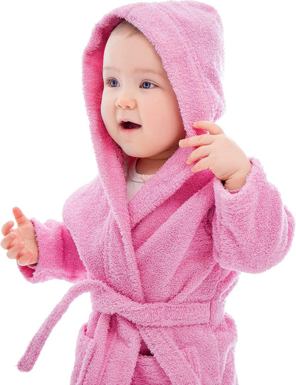 BAGNO MILANO Organic Turkish Cotton-Acrylic Boys Girls Hooded Bathrobe