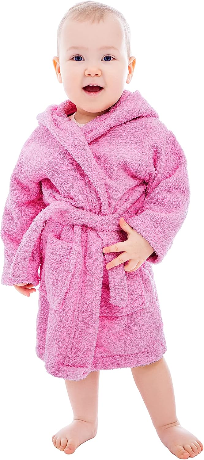 BAGNO MILANO Organic Turkish Cotton-Acrylic Boys Girls Hooded Bathrobe