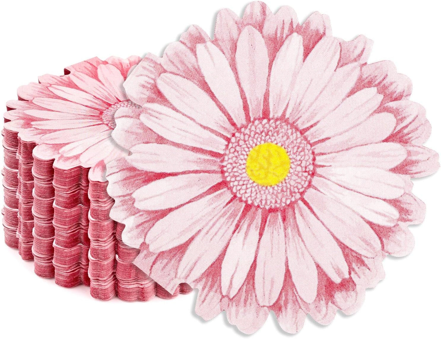 120Pcs Pink Flower Paper Napkins Decorative Disposable Lunch Dinner Floral Napkins Flower Shaped Wedding Napkins for Summer Bridal Baby Shower Birthday Cocktail Party Supplies (Pink, 120pcs)