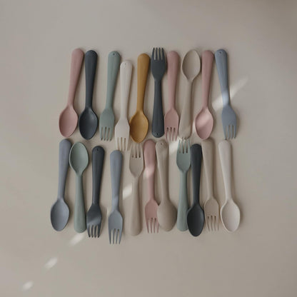 Flatware Fork and Spoon Set For Kids | Made in Denmark (Blush)