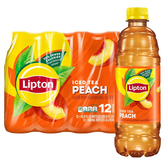 Peach Iced Tea, 16.9 Fl Oz Bottles (Pack of 12)
