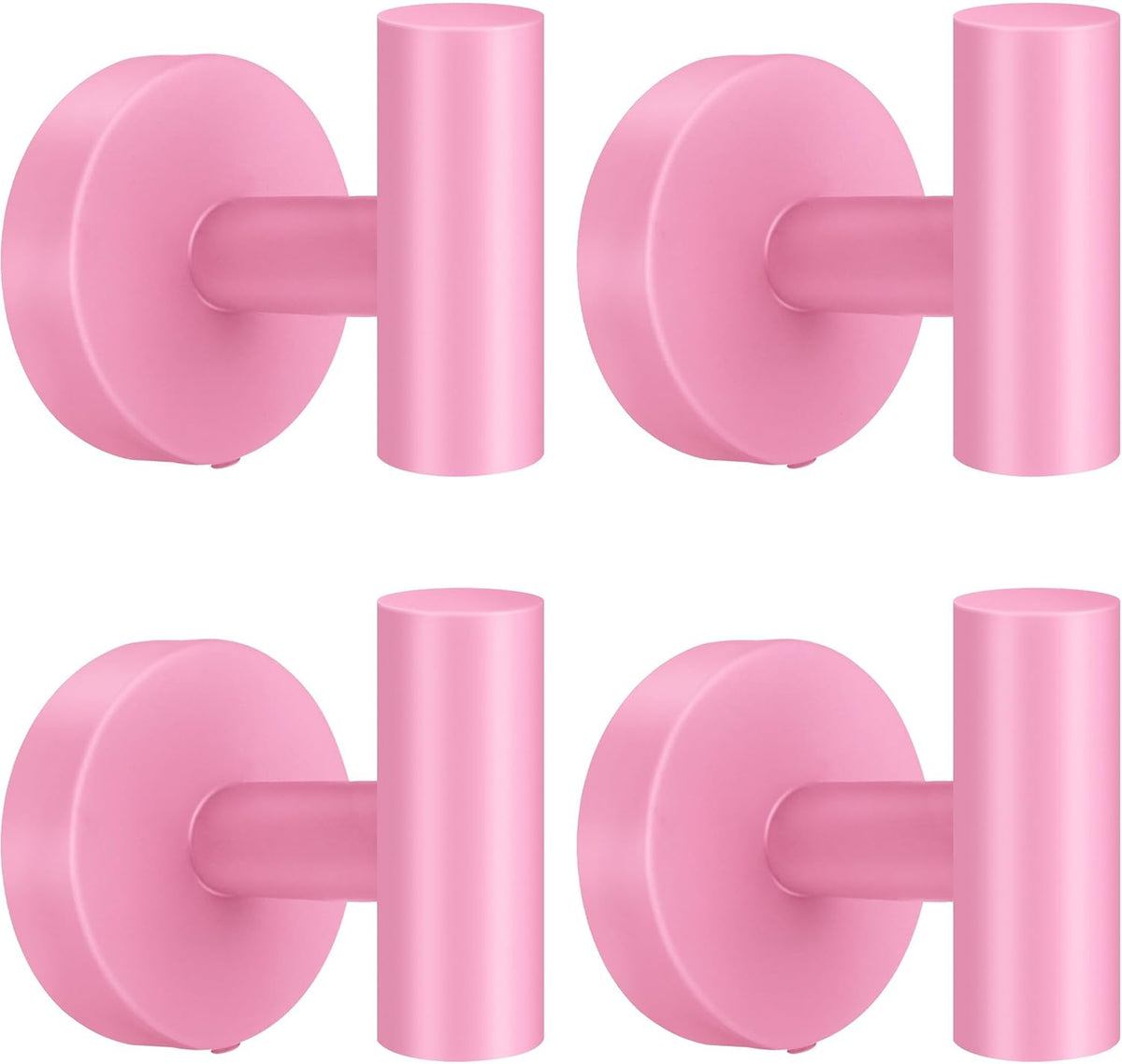 Screw Fixation Towel Hooks, Stainless Hanging Holder, Pink 4PCS