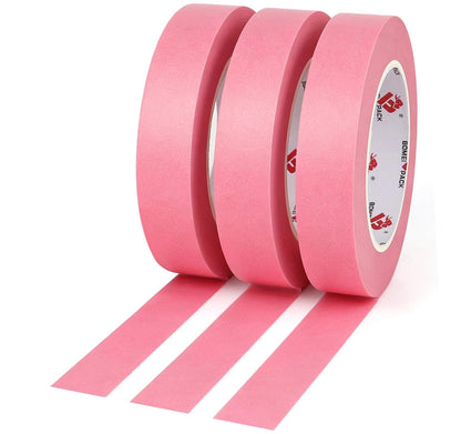 Pink Painters Tape 0.94-Inches x 55 Yards (3-Pack), Painters Masking Tape Bulk - Sharp Edge Line Technology, Produces Sharp Lines | Residue-Free and Artisan Grade Wall Trim Tape
