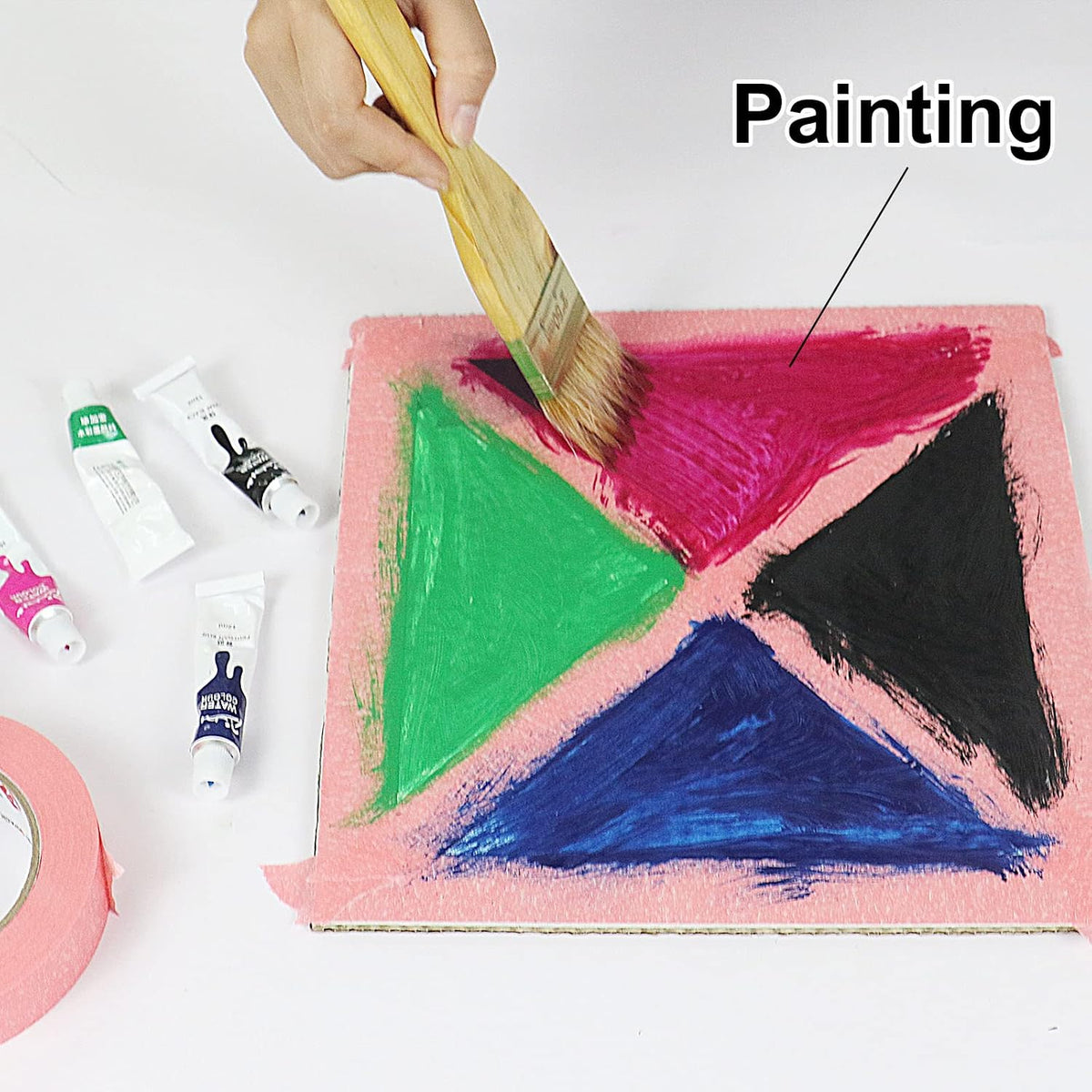 Pink Painters Tape 0.94-Inches x 55 Yards (3-Pack), Painters Masking Tape Bulk - Sharp Edge Line Technology, Produces Sharp Lines | Residue-Free and Artisan Grade Wall Trim Tape
