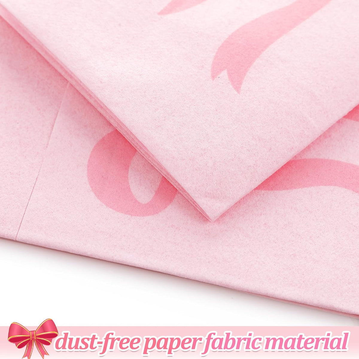 60 Pcs Pink Bow Napkins Disposable Linen with Flatware Pocket