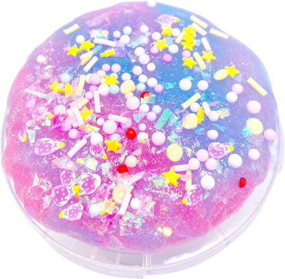 Big Bucket Premade Blue and Pink Galaxy Slime, Stretchy Non-Sticky, Sensory and Tactile Stimulation, Educational Game, Idea Stocking Stuffers Birthday Gifts Party Favors for Boys and Girls