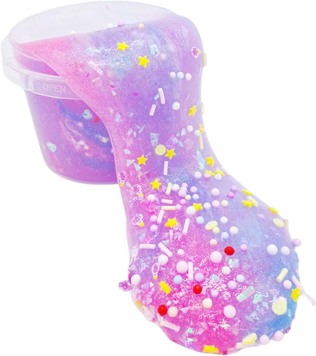 Big Bucket Premade Blue and Pink Galaxy Slime, Stretchy Non-Sticky, Sensory and Tactile Stimulation, Educational Game, Idea Stocking Stuffers Birthday Gifts Party Favors for Boys and Girls