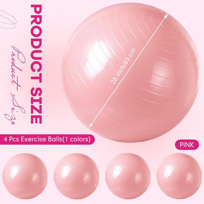 4 Pcs 26 Inch Yoga Exercise Ball Pilates