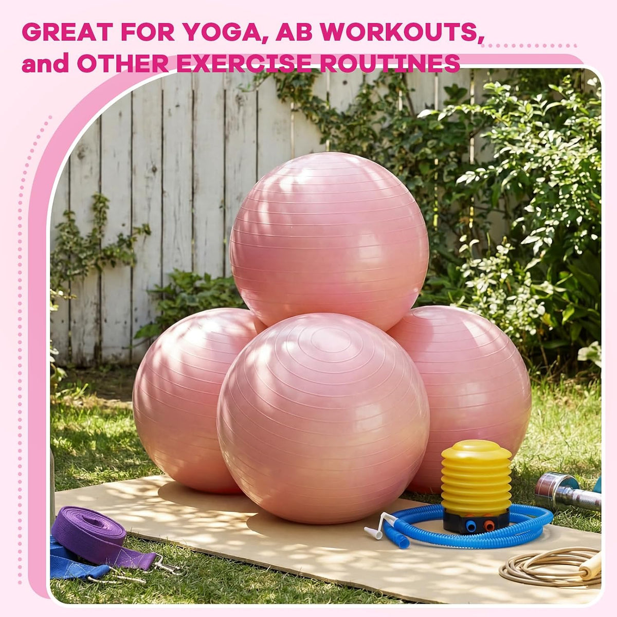 4 Pcs 26 Inch Yoga Exercise Ball Pilates
