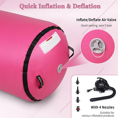 Air Roller Tumbling Barrel Back Somersault Backbend Trainer for Inflatable Gymnastics Springboard Cheerleading Equipment, with Electric Pump for Yoga Cheerleading Home Gym Use