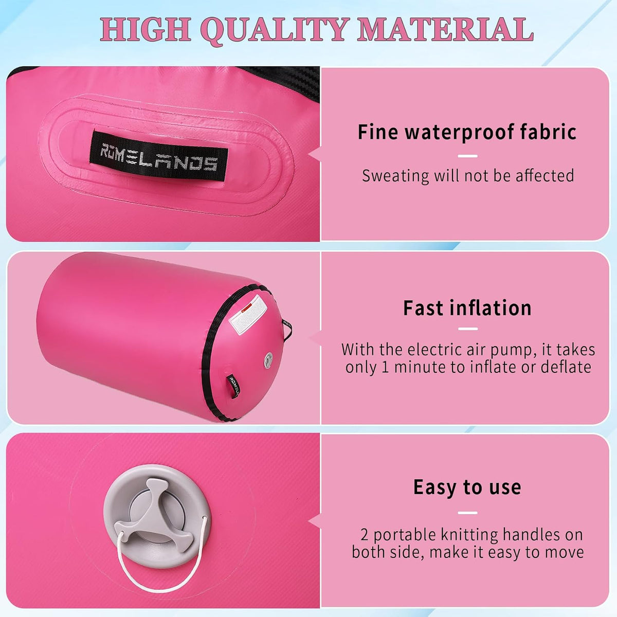 Air Roller Tumbling Barrel Back Somersault Backbend Trainer for Inflatable Gymnastics Springboard Cheerleading Equipment, with Electric Pump for Yoga Cheerleading Home Gym Use