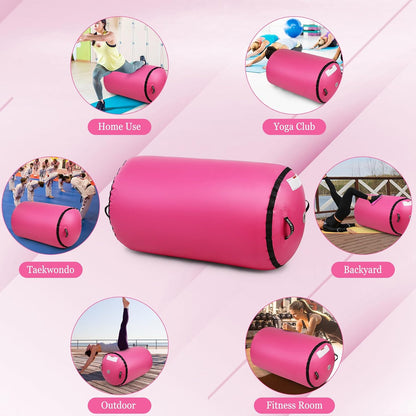 Air Roller Tumbling Barrel Back Somersault Backbend Trainer for Inflatable Gymnastics Springboard Cheerleading Equipment, with Electric Pump for Yoga Cheerleading Home Gym Use