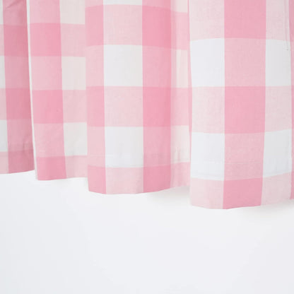 3 Pc Cotton Classic Country Farmhouse Kitchen Window Curtain -Pink & White Buffalo Check Tier & Valance Set, 54" x 18" / 27" x 36"