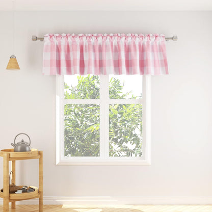 3 Pc Cotton Classic Country Farmhouse Kitchen Window Curtain -Pink & White Buffalo Check Tier & Valance Set, 54" x 18" / 27" x 36"