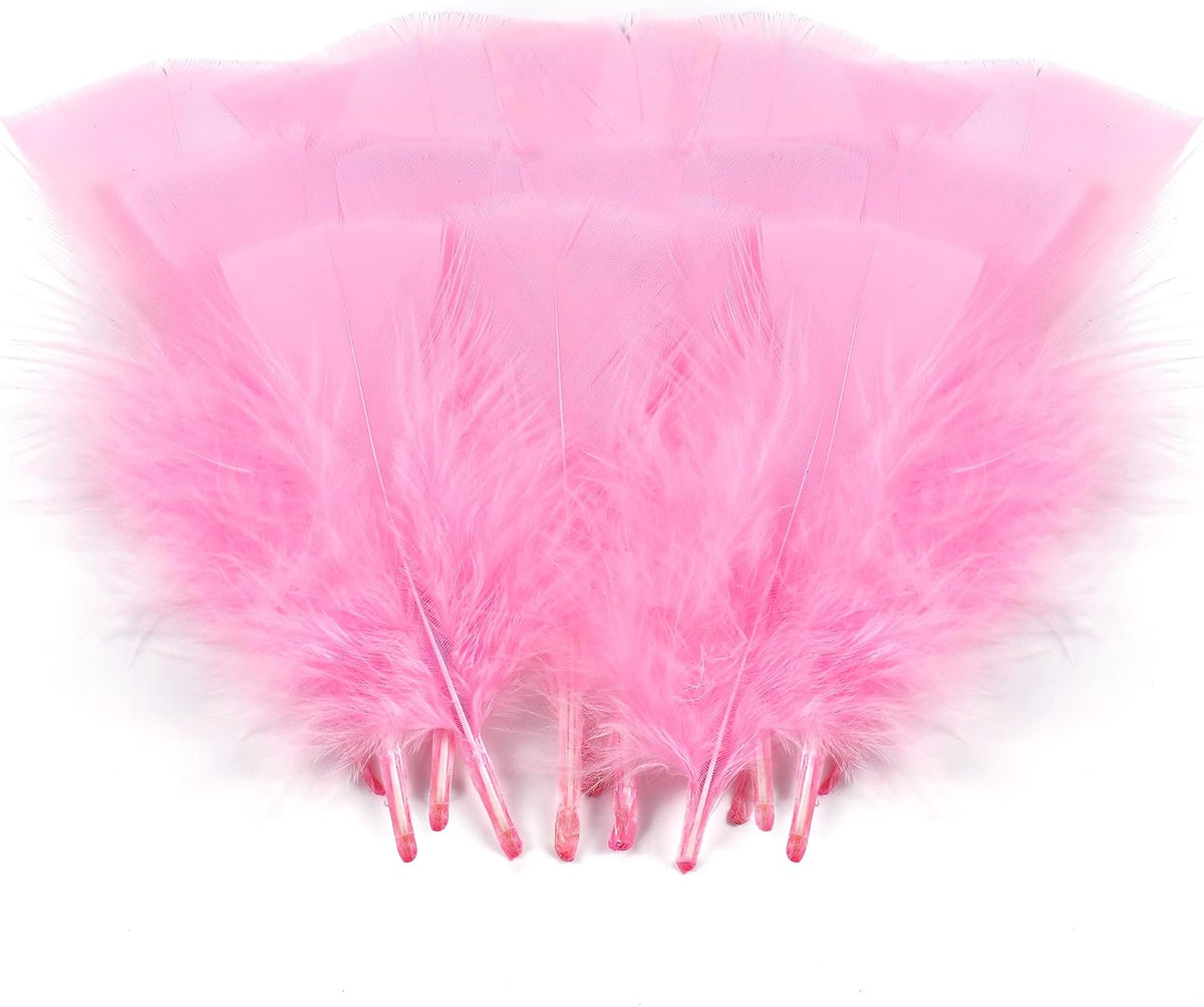 Light Pink Turkey Craft Feathers for Crafts Supplies,300Pcs,3-5inch