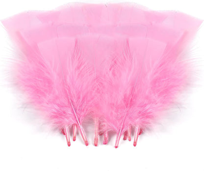 Light Pink Turkey Craft Feathers for Crafts Supplies,300Pcs,3-5inch