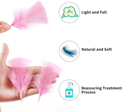 Light Pink Turkey Craft Feathers for Crafts Supplies,300Pcs,3-5inch