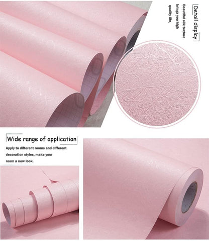 Pink Wallpaper Peel and Stick Contact Paper Pink Silk 15.7”×118”