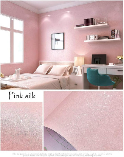Pink Wallpaper Peel and Stick Contact Paper Pink Silk 15.7”×118”
