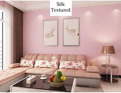 Pink Wallpaper Peel and Stick Contact Paper Pink Silk 15.7”×118”