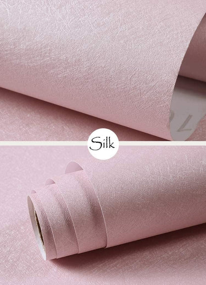 Pink Wallpaper Peel and Stick Contact Paper Pink Silk 15.7”×118”