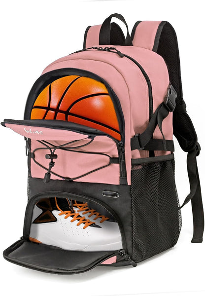 Basketball Backpack Large Sports Bag with Separate Ball Holder & Shoes Compartment, Best for Basketball, Soccer,Gym