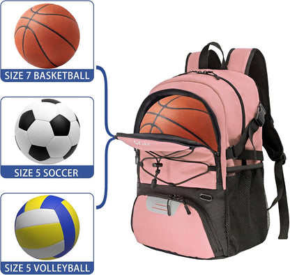Basketball Backpack Large Sports Bag with Separate Ball Holder & Shoes Compartment, Best for Basketball, Soccer,Gym