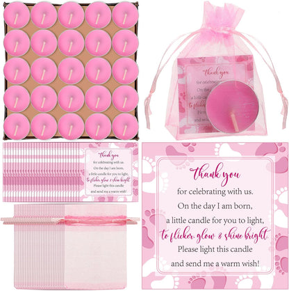 50 Sets Baby Shower Party Favors,Pink