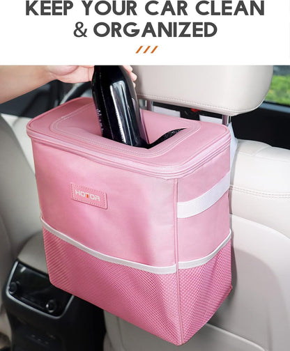 Car Trash Can, Leakproof Car Organizer, 2-Gallon, Pink