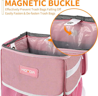 Car Trash Can, Leakproof Car Organizer, 2-Gallon, Pink