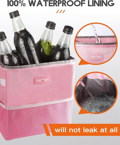 Car Trash Can, Leakproof Car Organizer, 2-Gallon, Pink