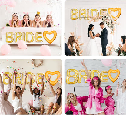 Bride Inflatable Pool Floats 6 Pcs Bachelorette Letters Rose Gold