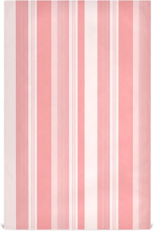 Pastel Pink Stripes Artistic Spring Kitchen Dish Towel Set Decorative Hand Tea Towels Cute Dish Cloths Thin Quick Drying 18 x 28 Inch, 4 Packs