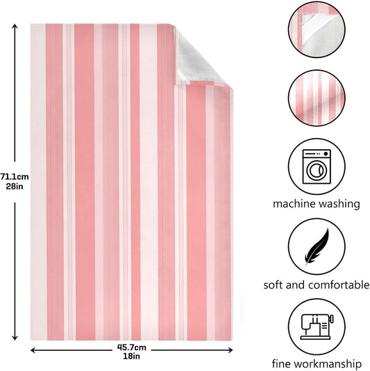 Pastel Pink Stripes Artistic Spring Kitchen Dish Towel Set Decorative Hand Tea Towels Cute Dish Cloths Thin Quick Drying 18 x 28 Inch, 4 Packs