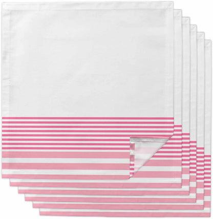 6PCS Cloth Napkins for Dining Table, Modern Style Hot Pink Pinstripe Light Pink Strips Washable Reusable Napkins Set Decorative Table Accessories for Daily Use Wedding Party Cocktail, 20x20 Inch