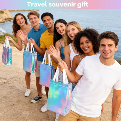 12 Pack Pink Reusable Gift Bags with Handles & 24 Tissue Papers